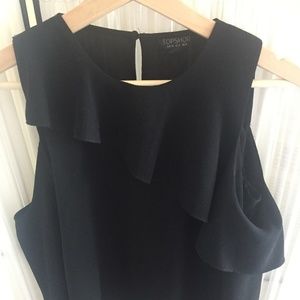 TopShop Cold Shoulder Long Sleeve with Ruffle Sz 4